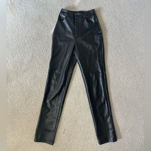 White Fox Not Again PU Pants Black